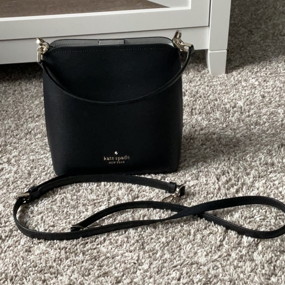 Kate Spade Black small bucket with two straps